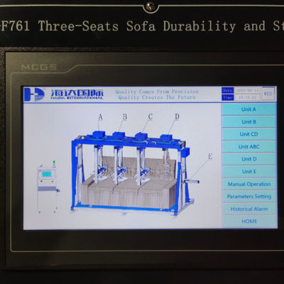 Drei Sofa-Sitze und Rücken Haltbarkeit Testmaschine