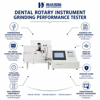 Dental Rotary Instrument Grinding Performance Tester Bur Head Wear Testing Machine Cutting Efficiency Test for Handpiece QC