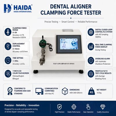 Zähne Aligner Klemmkraft Tester Clear Aligner Testing Machine Ausrüstung Orthodontik Kraftmessgerät 0,001N Auflösungsgenauigkeit