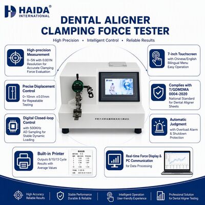 Zähne Aligner Klemmkraft Tester Clear Aligner Testing Machine Ausrüstung Orthodontik Kraftmessgerät 0,001N Auflösungsgenauigkeit
